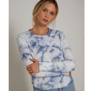 Me to We Tie Dye Waffle Knit Crew Neck Long Sleeve Top